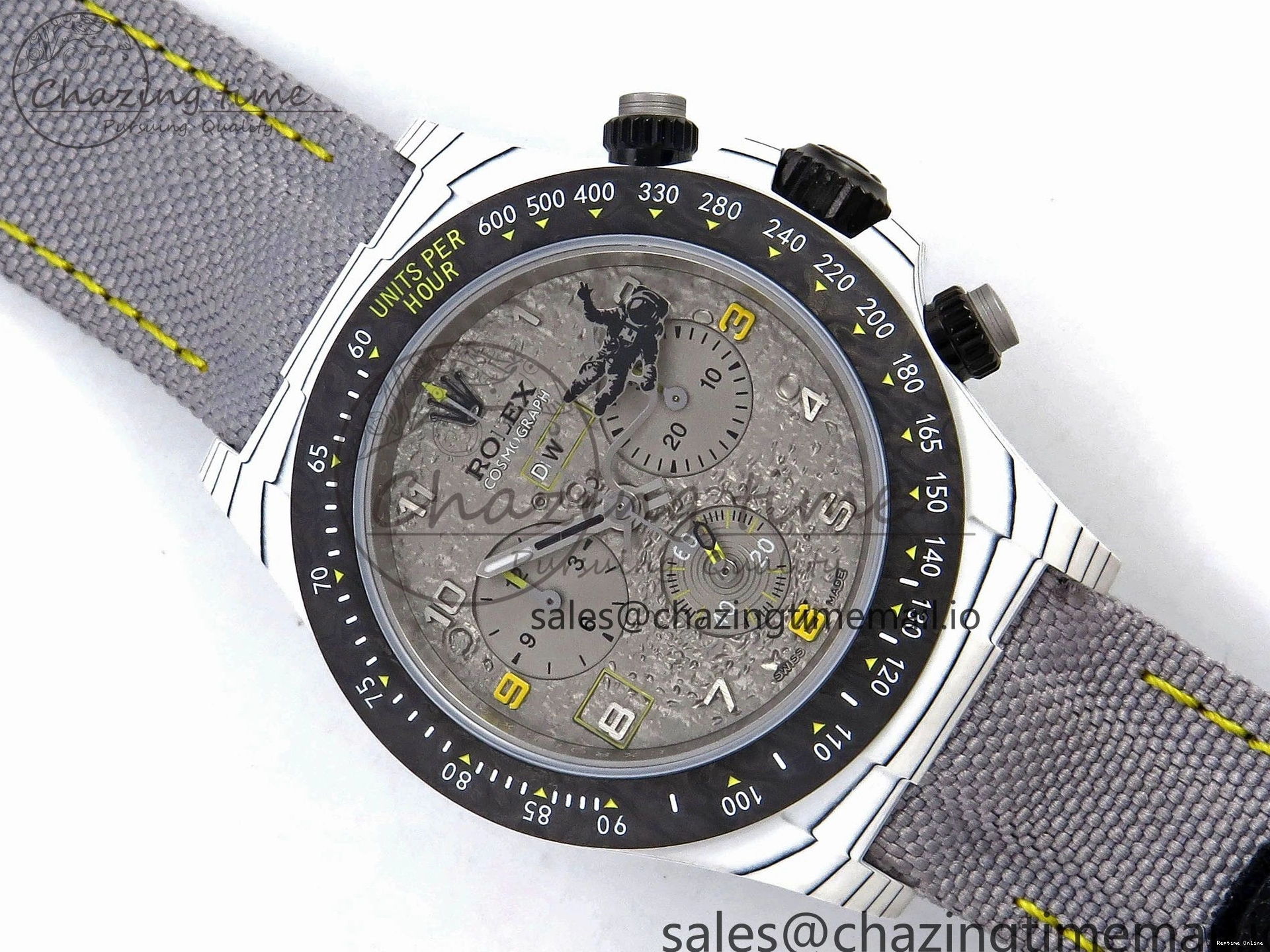 0505 Tailored Daytona DIW Space Mission Gray Textured Dial on Gray Nylon Strap A4130 Clone 1279